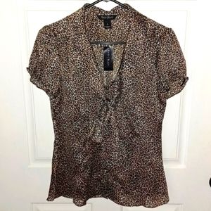 White House Black Market cheeta print blouse